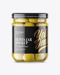 Download Clear Glass Jar With Olives Mockup In Jar Mockups On Yellow Images Object Mockups PSD Mockup Templates