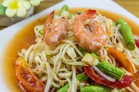 Spicy glass noodle salad with crunchy peanuts and dried shrimp. Green Papaya Salad With Shrimp The Splendid Table