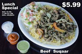 Beef Suqaar With Rice Salad Picture Of Xawaash Toronto Tripadvisor