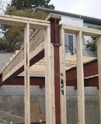 Stud Wall Framing Aroundhss Steel Column And Steel Beam Framing Construction Steel House Steel Frame Construction