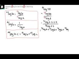 Check spelling or type a new query. Diketahui 3 Log 2 A Dan 5 Log 3 B Nilai 6 Log 40 Youtube