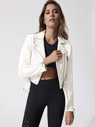 Lth Jkt Mya Cropped Biker White Leather Jacket Outfit White Leather Jacket Leather Jackets Women