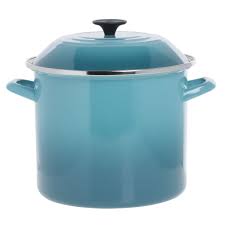 Kitchensmart is canada's top le creuset dealer. Le Creuset 10 Qt Caribbean Blue Enameled Steel Stock Pot 13 Dia X 10 3 4 H