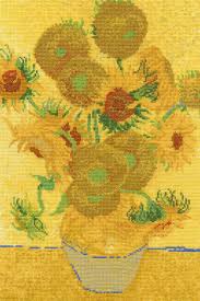 van gogh sunflower cross stitch kit