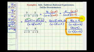 If they have a common denominator, just add the numerators together and simplify. Adding Rational Expressions Worked Solutions Examples Videos