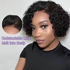 Water Curly Wigs Human Hair Glueless Lace Wigs