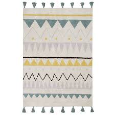 Teppich Washable Baumwolle Azteca Natural Vintage Blue Von Lorena Can Kinder Zimmer Teppich Kinderzimmer Teppich Kinderzimmer Junge