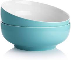 However, in many european countries, salad is served after the entree. Buy Samsle 9 4 Inch Large Serving Bowls 78 Oz Porcelain Serving Dishes For Fruit Pasta Soup And Popcorn Turquoise Salad Bowl For Kitchen Dinner Party Microwave Dishwasher Safe Set