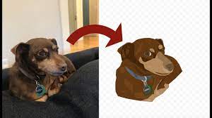 Next, under the nose, draw a straight line for the cleft of the dog's mouth, with downward sloping lines coming off the cleft to make the rest of the mouth. Vector Drawing Of My Dog In Google Drawings Youtube