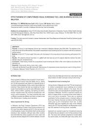 Di samping itu, jabatan ini merupakan urusetia kepada majlis keselamatan jalan raya. Pdf Effectiveness Of Computerized Visual Screening Tool Used In Driving Schools In Malaysia