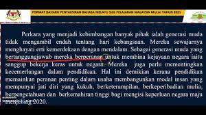 Contoh soalan upsr, contoh soalan upkk, contoh soalan psikometrik, contoh soalan muet, contoh soalan kaji selidik laman bahasa melayu spm: Rumusan Format Baharu Spm 2021 A Youtube
