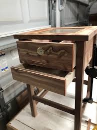Nice Little Cigar Table With A Built In Humidor Cedar And Walnut Humidor Woodworking Plans Bookcase Woodworking Plans Woodworking Plans Diy
