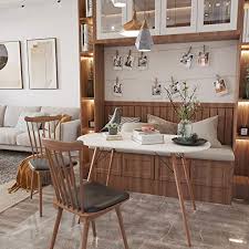 Modern farmhouse dining room ideas. Cozycasa Farmhouse Dining Table Mid Century Kitchen Table With Wood Tube Oval Top For Home Office Patio White Only Table Not Include Chairs Pricepulse