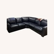 Check spelling or type a new query. Hancock Moore Navy Blue Leather Sectional Aptdeco