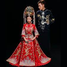 Dragon Phoenix Embroidery Brocade Retro Chinese Groom Suit Chinese Wedding Dress Traditional Chinese Style Wedding Dress Traditional Outfits