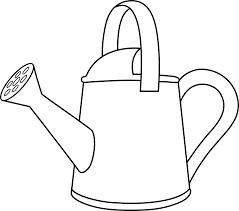 Watering Can Lineart To Color In Free Clip Art Watering Can Coloring Pages