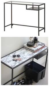 5 Easy Furniture Makeovers That Skip The Paint Furniture Makeover Ikea Glass Desk Simple Furniture
