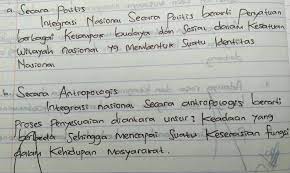 Tuliskan pengertian integrasi secara politis dan antropologis. Integrasi Nasional Mengandung Arti Menyatupadukan Hingga Menjadisatu Kesatuan Yang Bulat Dan Utuh Brainly Co Id