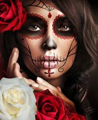 Raquel by Daniel Esparza Sugar Skull Canvas Giclee
