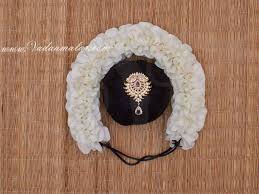 Shp 5/ 1 holmes street, southern river wa 6110. Indian Bridal Hair Design Band Bun With American Diamond Ruby And Emerald Jewellery And White Flower Buy Now