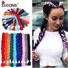 Braided hairstyles are easy to maintain and there's many types of crochet braids to choose from. Leeons Long Crochet Braiding Hair 165g Xpression Jumbo Braid Hair Pure Color Blue Purple Pink Grey Synthetic Hair For Braids Aliexpress