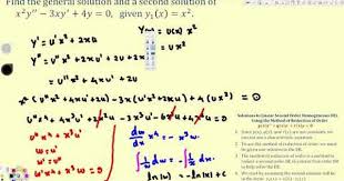 Reduction Of Order Linear Second Order Homogeneous Differential Equations Differential Equations Equations Math