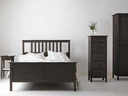 Ikea Hemnes Queen Sized Bed Bedside Table Chest Of Drawers And Wardrobe In Black Brown Furniture Bedside Table Ikea Dark Wood Bed
