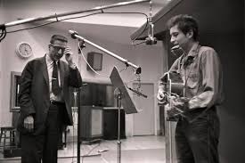 July 9, 1962 New York, NY Bob Dylan recorded "Blowin' in the Wind" at  Columbia Studio A. Photo of Dylan with producer John Hammond by Vernon L.  Smith.