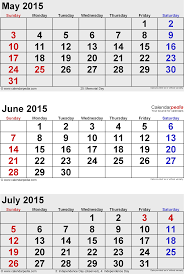 Calendar Template June And July 2015 Sada Margarethaydon Com
