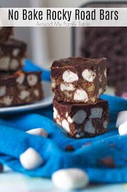 No Bake Rocky Road Bars Around My Family Table Recipe Delicious Cookie Recipes Rocky Road Desserts