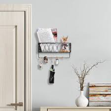 Anxin supply welded wire mesh roll / panels. Buy Decblue Entryway Mail Holder With 6 Key Hooks Black Metal Wire Mesh Storage Basket Hanging Mail Sorter Key Holder For Wall Decorative For Entryroom Office Kitchen Bathroom 14 2l 4 7w 6 5h Online In Turkey B08mtsvfnr