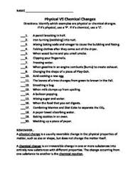 Chemical equations worksheet answers instructional fair math worksheets if 4th grade mathematics chart go 6 sum and subtraction equation generator printable addition. 15 Physical Chemical Changes Ideas Chemical Changes Chemical And Physical Changes Matter Science