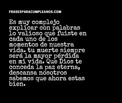 Maybe you would like to learn more about one of these? Mensajes De Aniversario De Fallecimiento De Un Ser Querido Frasescumple