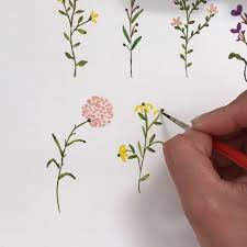 Dainty Wildflowers Tools Raphael Brush Size 0 Canson Xl Watercolor Paper 300gsm Prima Wat Easy Flower Painting Wildflower Paintings Flower Painting