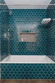 Drop in tub and shower combo with black brick tiles. Best 15 Modern Bathroom Ceramic Tile Walls Alcove Tubs Enclosed Dwell