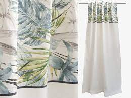 Maybe you would like to learn more about one of these? Botanical Curtains White Linen Blue Grey Green Floral Print Etsy