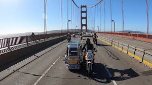 Largest bridge site in the world. Tricycle Makes History By Crossing Golden Gate Bridge