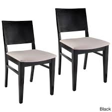 Country dining chairs vertical slatted back and stylish legs are created from superior quality asian solid wood also known as (rubber wood) offers stability and durability to these dining chair set, as all furniture should. Copenhagen Black Wood Dining Chairs Set Of 2 Overstock 13293216