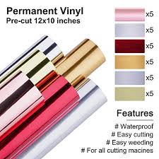 Black (gloss) 12 x 24 permanent $1.30. Hiraliy Holographic Vinyl Permanent Bundle 35 Pack 10 X12 In Craft Adhesive Vinyl Rose Gold Silver Decals With Transfer Tape For Cricut Maker Explore Air 2 Silhouette Cameo Pricepulse