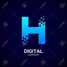 Letter H Pixel Logo, Triangle, Blue Color,Technology And Digital Logotype  Royalty Free SVG, Cliparts, Vectors, And Stock Illustration. Image 84059983.