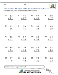 Two Digit Subtraction Without Regrouping
