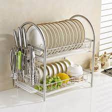 Amazon Com Awaduo Stainless Steel Kitchen Cabinet Dish Organizer Storage Rack Shel Diy Kitchen Storage Stainless Steel Kitchen Cabinets Steel Kitchen Cabinets