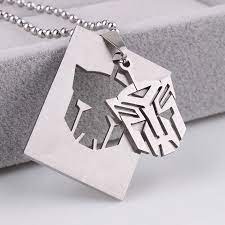 Stainless Steel Transformer Pendant Necklace By Skhappyshopping Cosplay Necklace Necklace Transformers