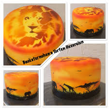 Motivtorte Savanne Airbrush Tiere Safari Fondant Cake Airbrush 3d Torten Motivtorte Torten
