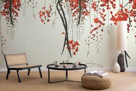 One of the best high quality wallpapers site! Red Blossom Wallpaper Mural Hovia