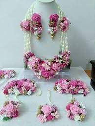 Pink White Artificial Flower Jewelry Wedding Flower Jewelry Floral Jewellery Fresh Flower Jewelry