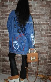 Graffiti Jacket Jacket Coat Oversized Jacket Graffiti Denim Design Clothes Jackets