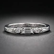 Art Deco Diamond Wedding Band Art Deco Wedding Rings Diamond Wedding Bands Flat Engagement Rings