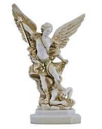 These strange pinnacles were designed by indigenous stonemason. Saint San Miguel Arcangel Derrotado Lucifer Griego Estatua Figura Escultura Ebay