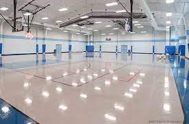 The paved roads are ideal for long walks and bike rides. Basketball Court Olympia Steel Buildings P